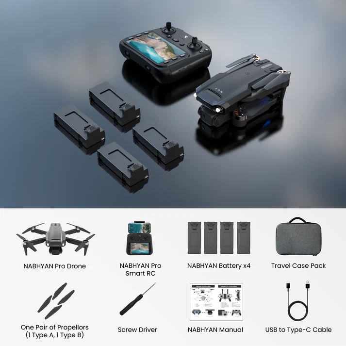 NABHYAN PRO 2.0 WITH BIG SIZE DISPLAY RC & WIDE ANGLE CAMERA | FOUR BATTERY VERSION