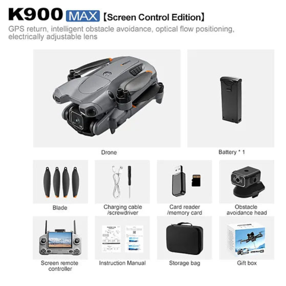 DRONES WALLAH K900 MAX GPS Drone with HD Camera & Display Remote with 1 Battery - Image 7