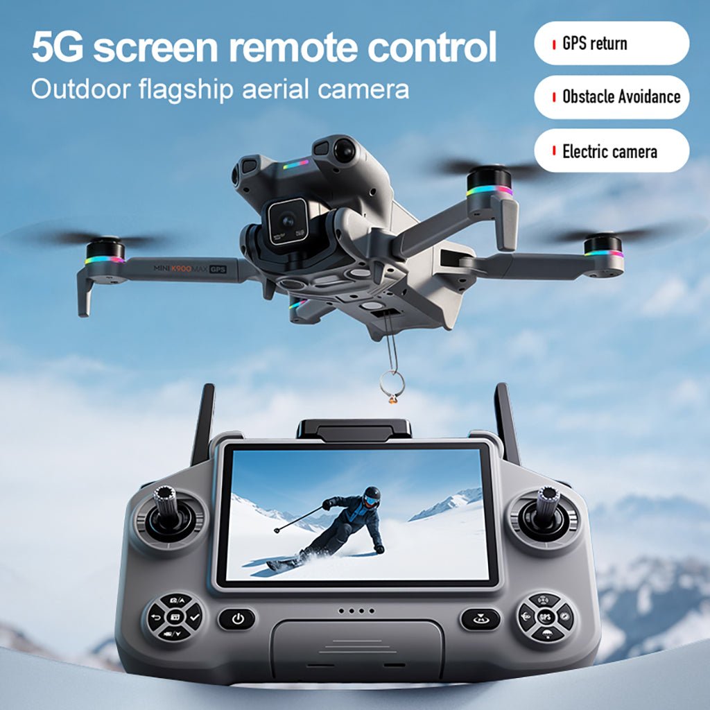 DRONES WALLAH K900 MAX GPS Drone with HD Camera & Display Remote with 3 Batteries - Image 3
