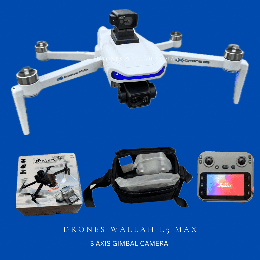 DRONES WALLAH L3 MAX 3 AXIS GIMBAL 4K CAMERA DRONE WITH DISPLAY REMOTE